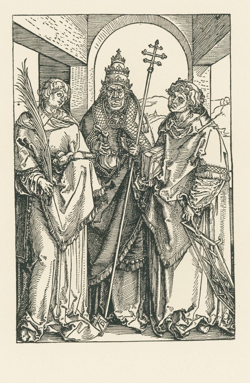 Saints Étienne, Sixte et Laurent, vers 1504-05 (gravure sur bois) - Albrecht Dürer or Duerer