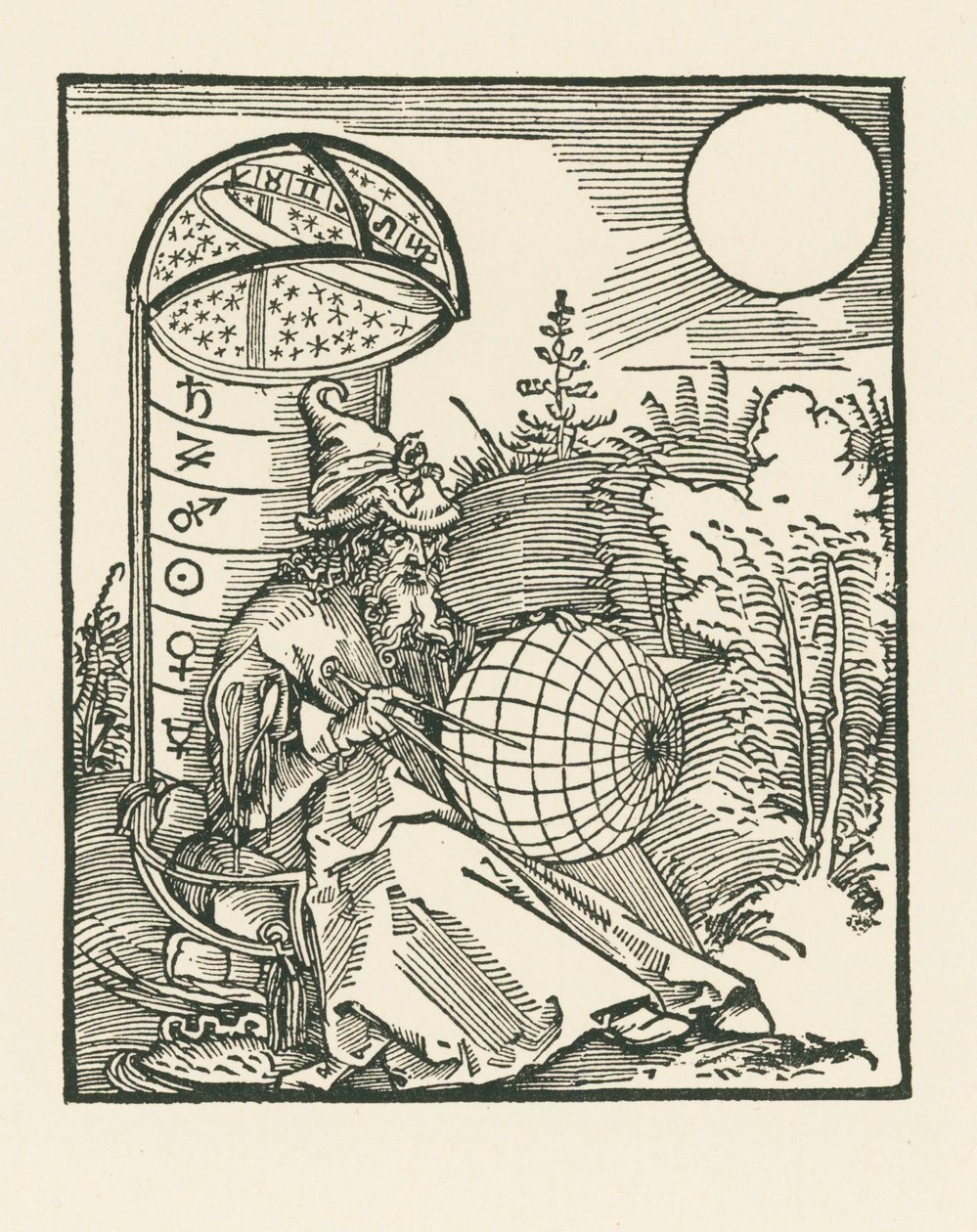 Astronome assis tenant un globe terrestre - Albrecht Dürer or Duerer