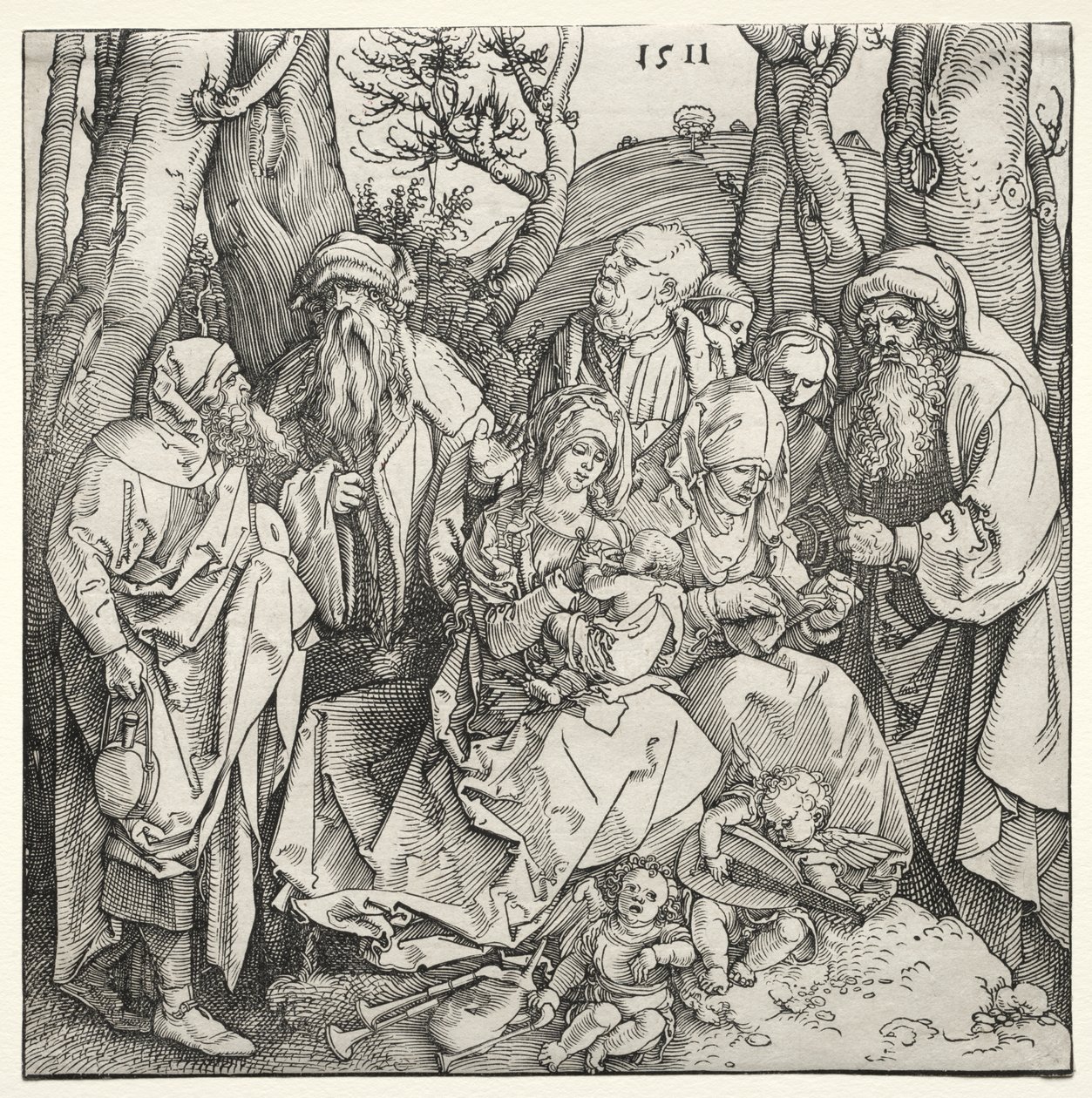 La Sainte Famille avec deux anges musiciens - Albrecht Dürer or Duerer