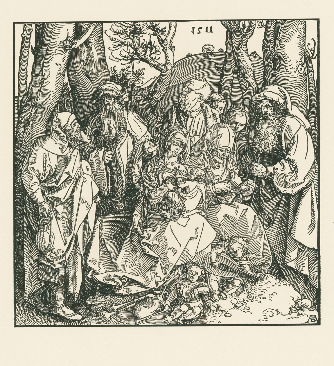 La sainte parenté avec les anges joueurs de luth - Albrecht Dürer or Duerer