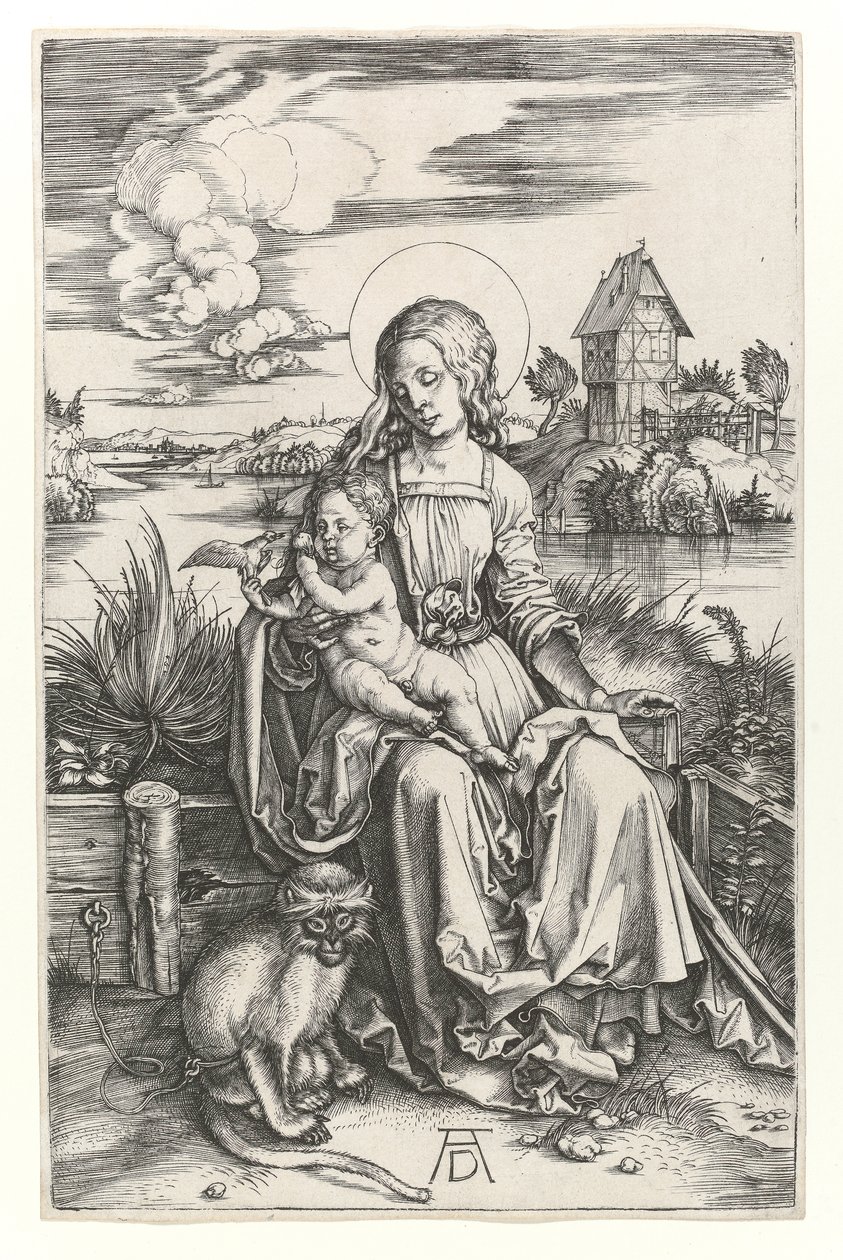 La Vierge au singe, vers 1498 (gravure au burin) - Albrecht Dürer