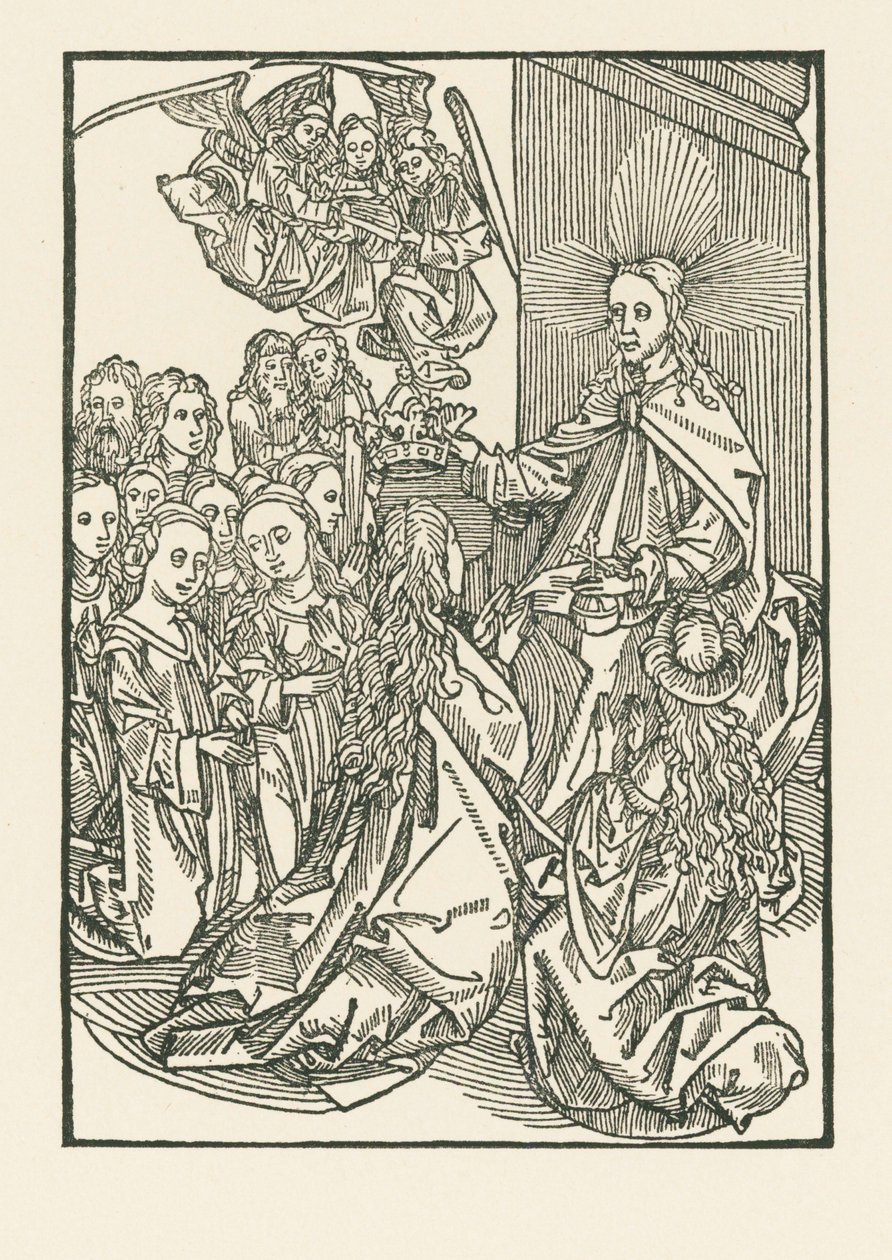 La récompense des élus, représentée par le couronnement de Marie entourée des saints. - Albrecht Dürer or Duerer