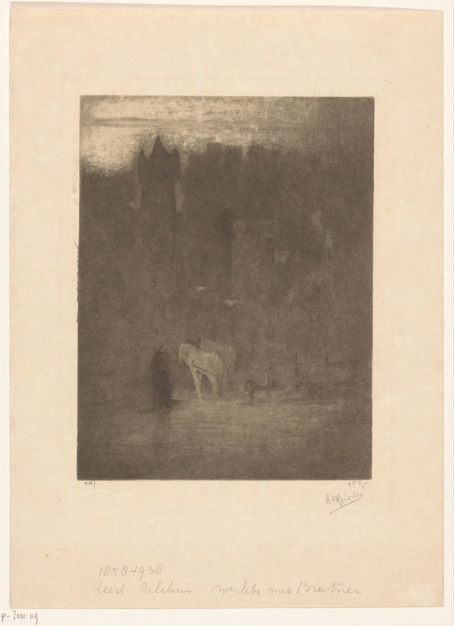 Figure et deux chevaux près d