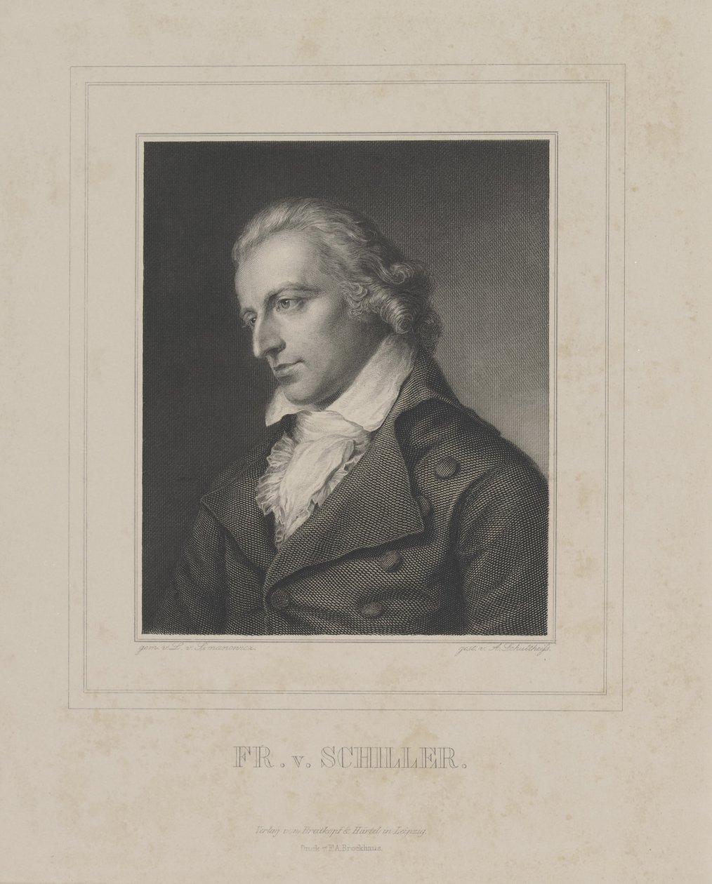 Portrait de Friedrich von Schiller 1759-1805, c. 1840 - Albrecht Fürchtegott Schultheiss