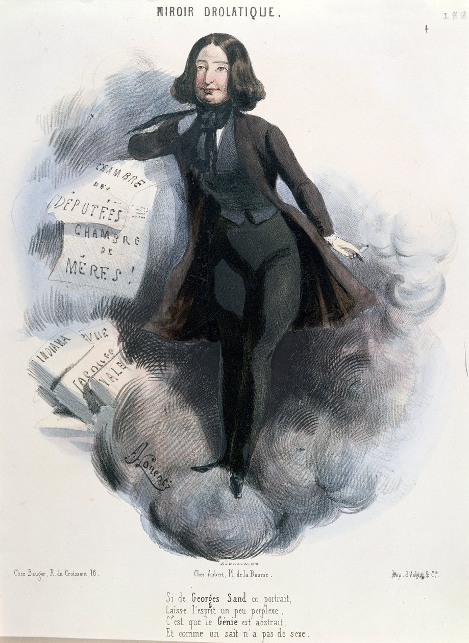 Caricature de George Sand (1804-76) vers 1848 - Alcide Joseph Lorentz