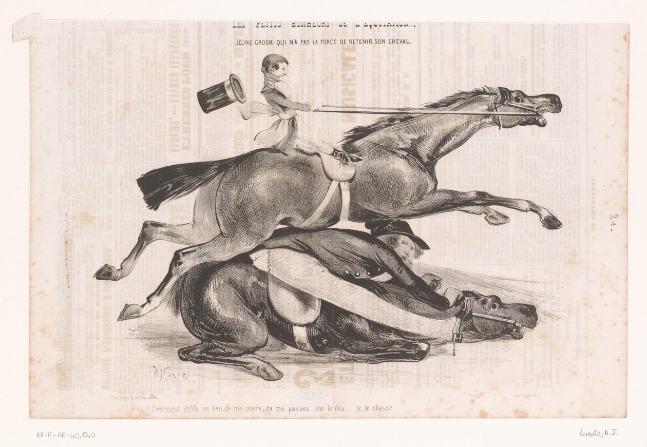 Jeune garçon perd le contrôle de son cheval - Alcide Joseph Lorentz