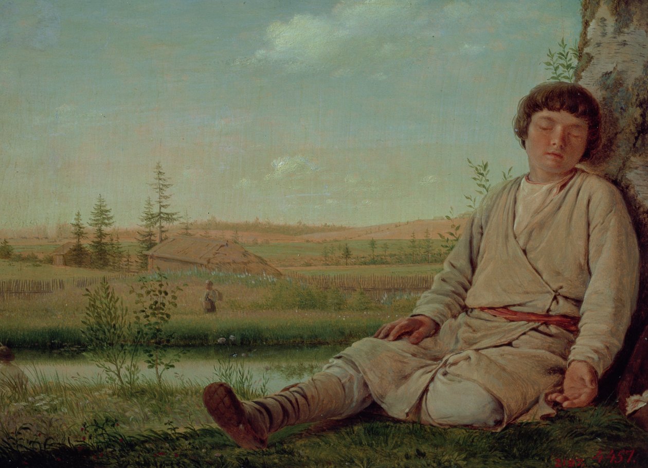 Berger endormi, 1823-26 - Aleksei Gavrilovich Venetsianov