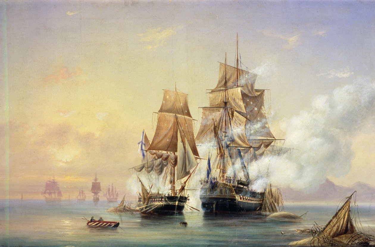 Le cutter russe Mercury capture la frégate suédoise Venus le 21 mai 1789, 1845 - Aleksei Petrovich Bogolyubov