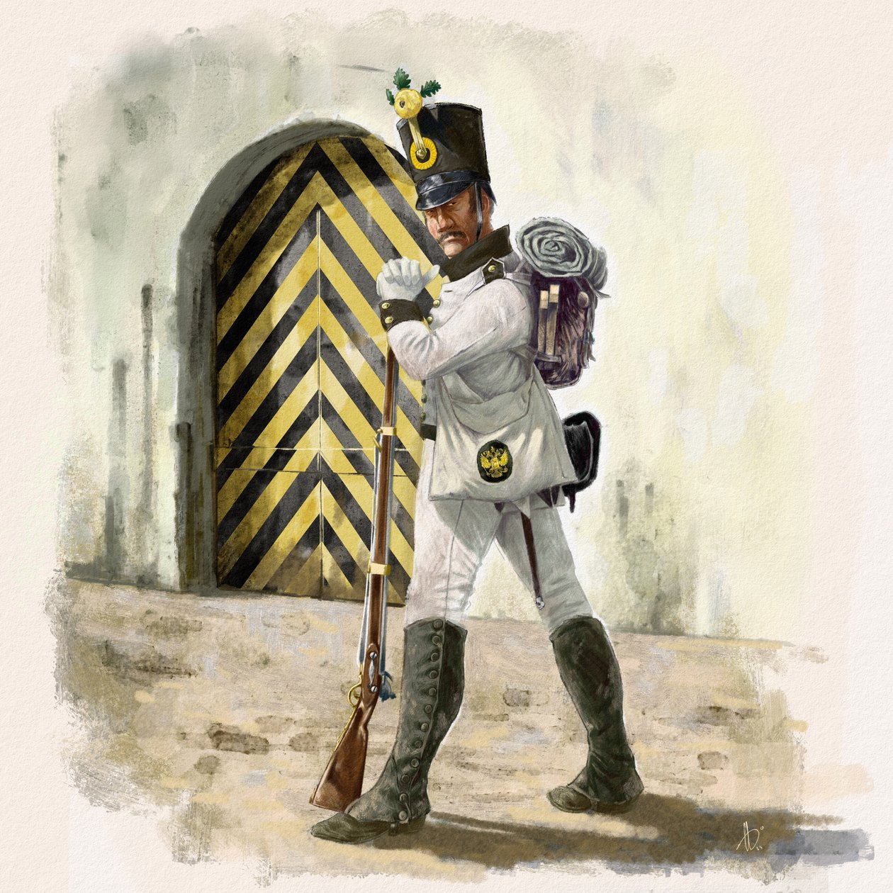 Tirailleur autrichien du régiment n°14 du RI dans une forteresse en 1809, 2018 - Alessandro Lonati