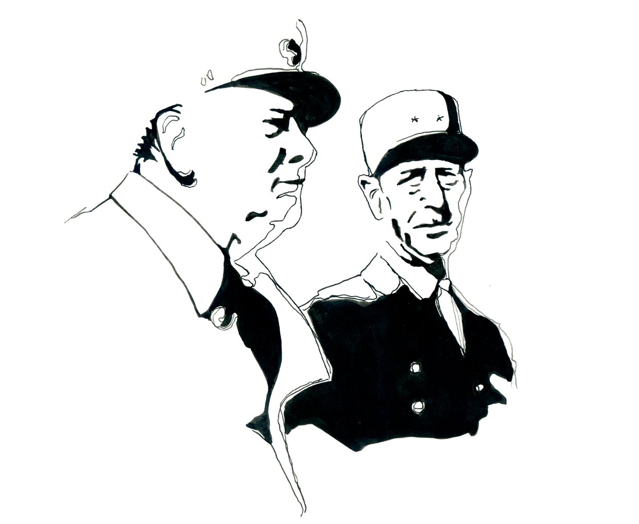 Portrait du général Charles de Gaulle et de Winston Churchill - Alessandro Lonati