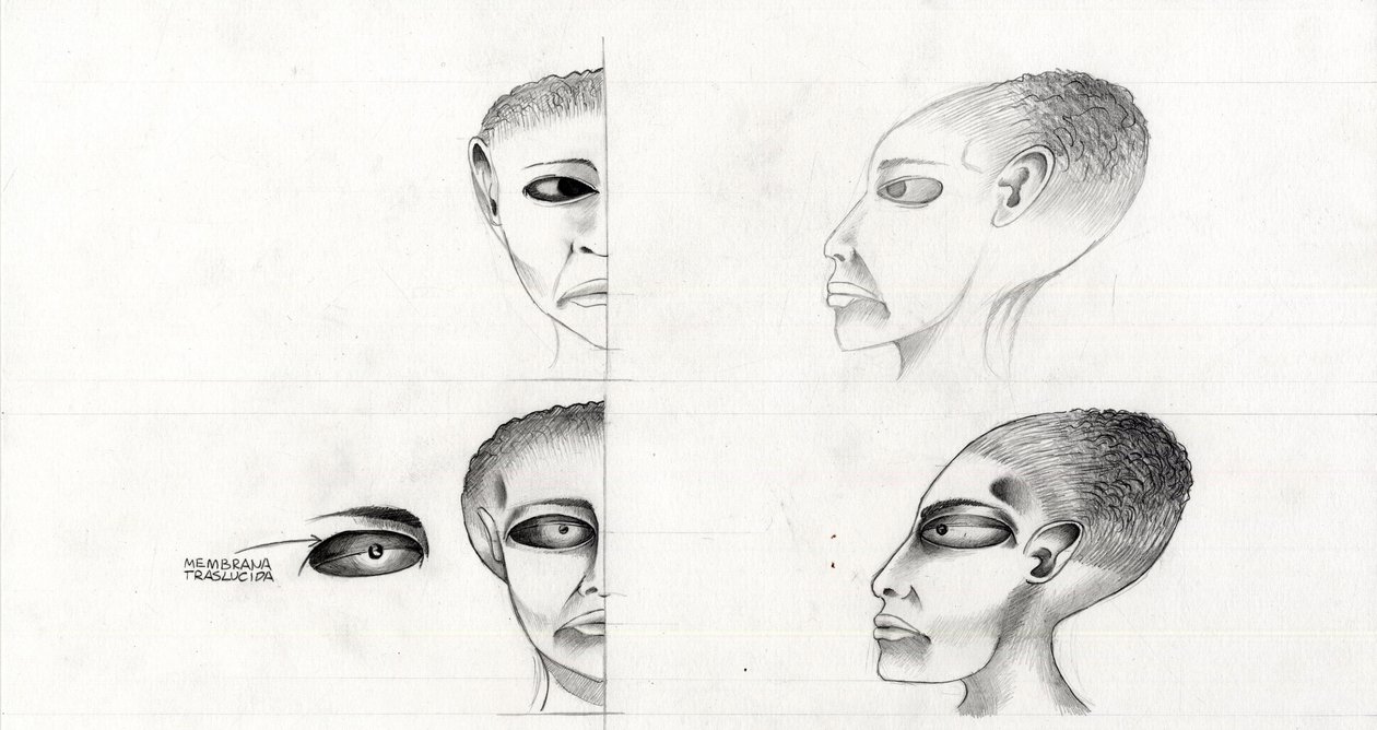 Illustration de science-fiction : étude du visage d