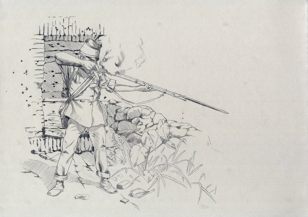 Second Empire (1852-1870) : fantassin tirant, soldat de l