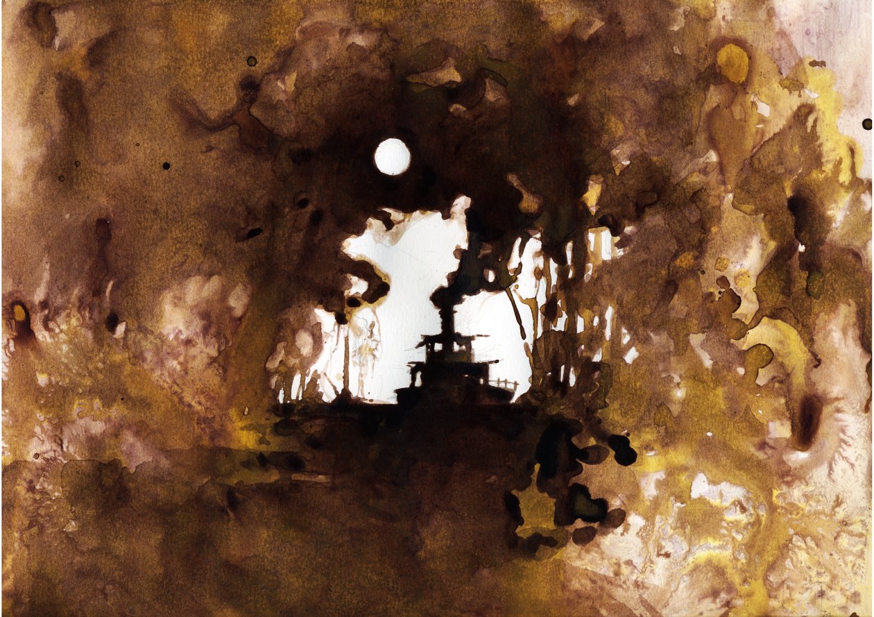 Navire Illustration du nouveau « Au cœur des ténèbres » de Joseph Conrad. 2012 - Alessandro Lonati