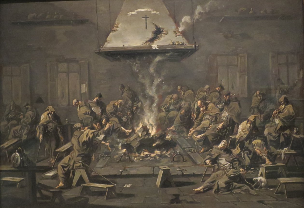 Intérieur avec moines" par Alessandro Magnasco, vers 1725, Norton Simon Museum - Alessandro Magnasco