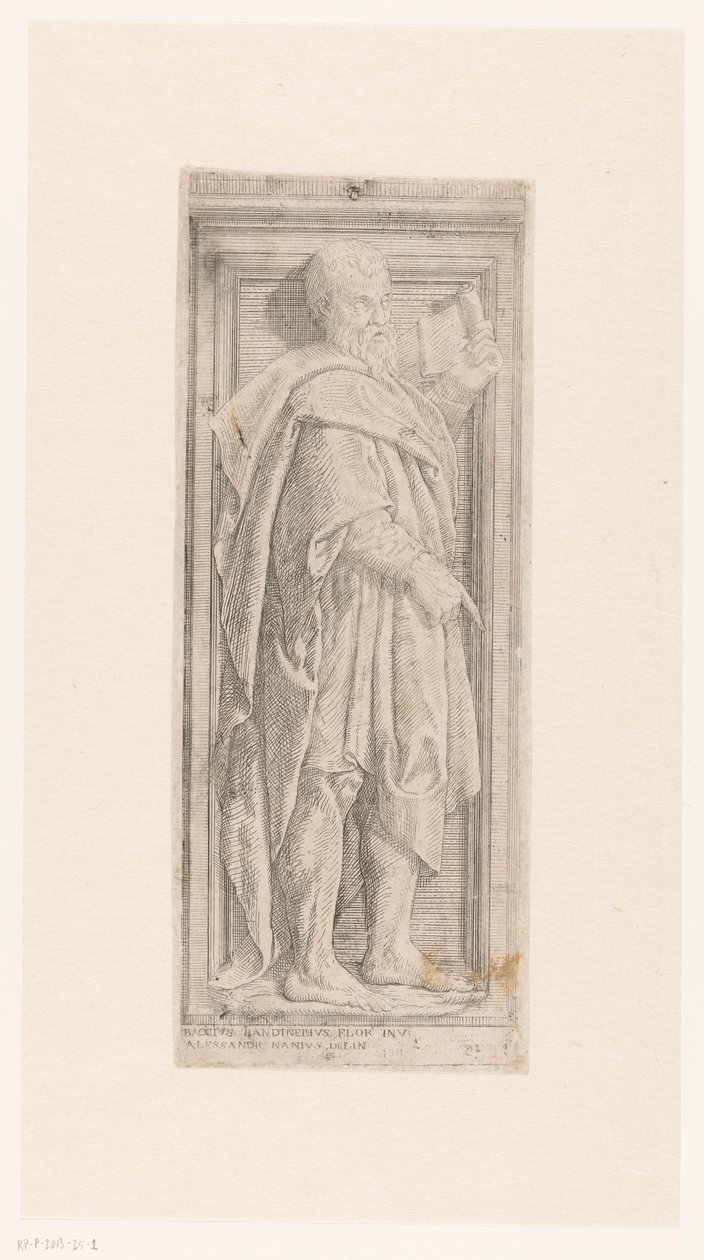 Bas-relief avec prophète debout avec un rouleau - Alessandro Nani