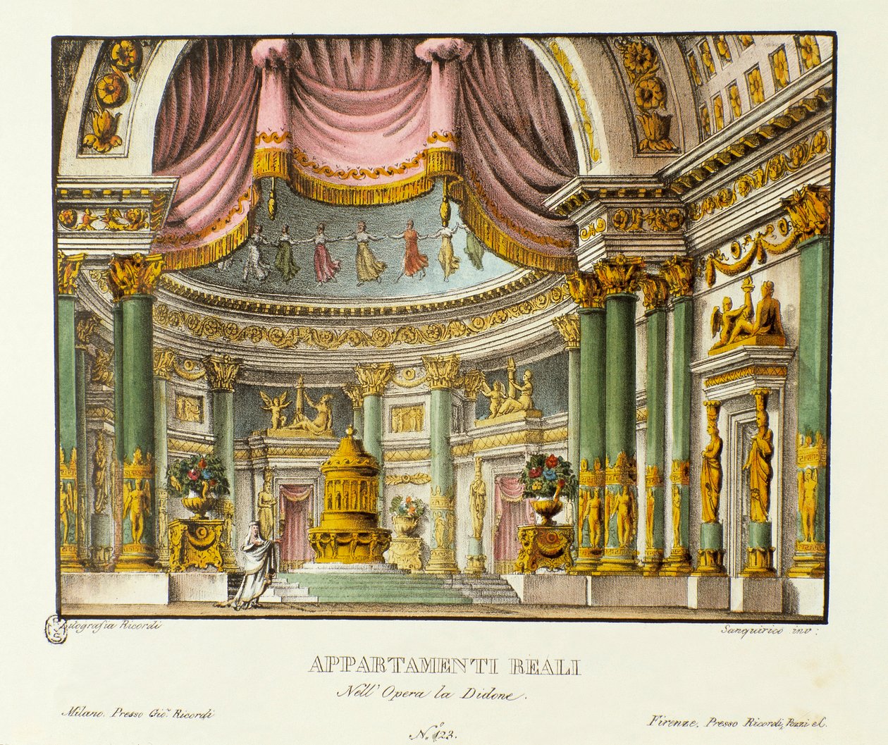 Vue du Palais Royal de la Reine de Carthage Didon, scénographie pour la représentation de la tragédie lyrique Didone (1783) par le compositeur Niccolo Vito Piccinni - Alessandro Sanquirico