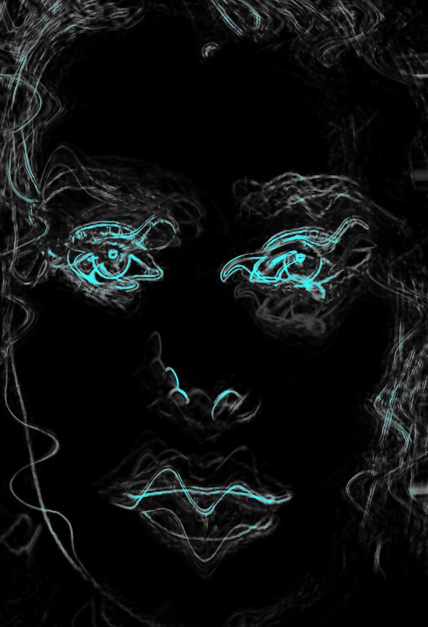Visage aux yeux bleus, 2020 - Alex Caminker
