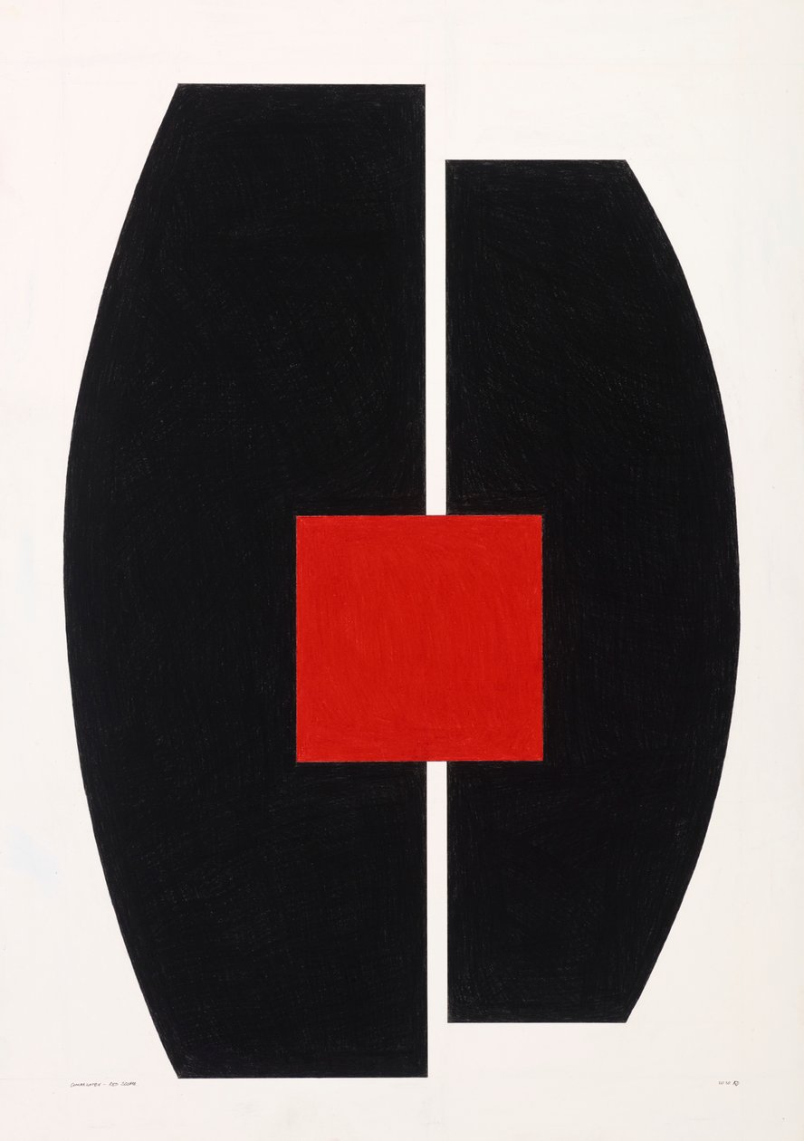 Carré rouge sur noir - Alex Dunn
