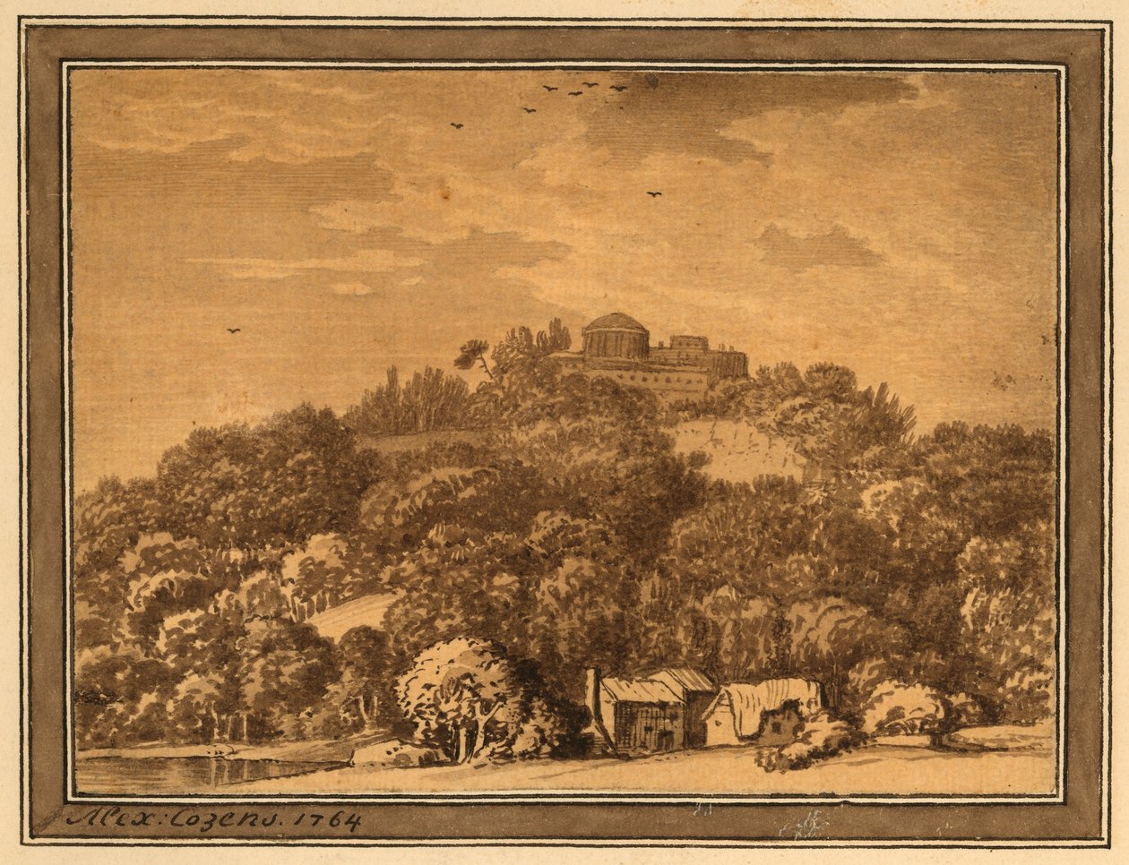 Paysage avec temple, 1764 - Alexander Cozens