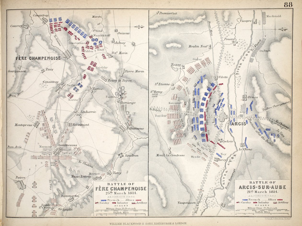Carte de la bataille de Fère-Champenoise et de la bataille d