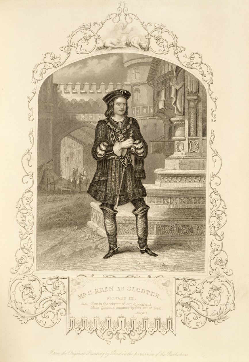 M. C. Kean en Gloster, Acte I Scène 1, dans Richard III, de William Shakespeare (1564-1616) - Alexander Reid