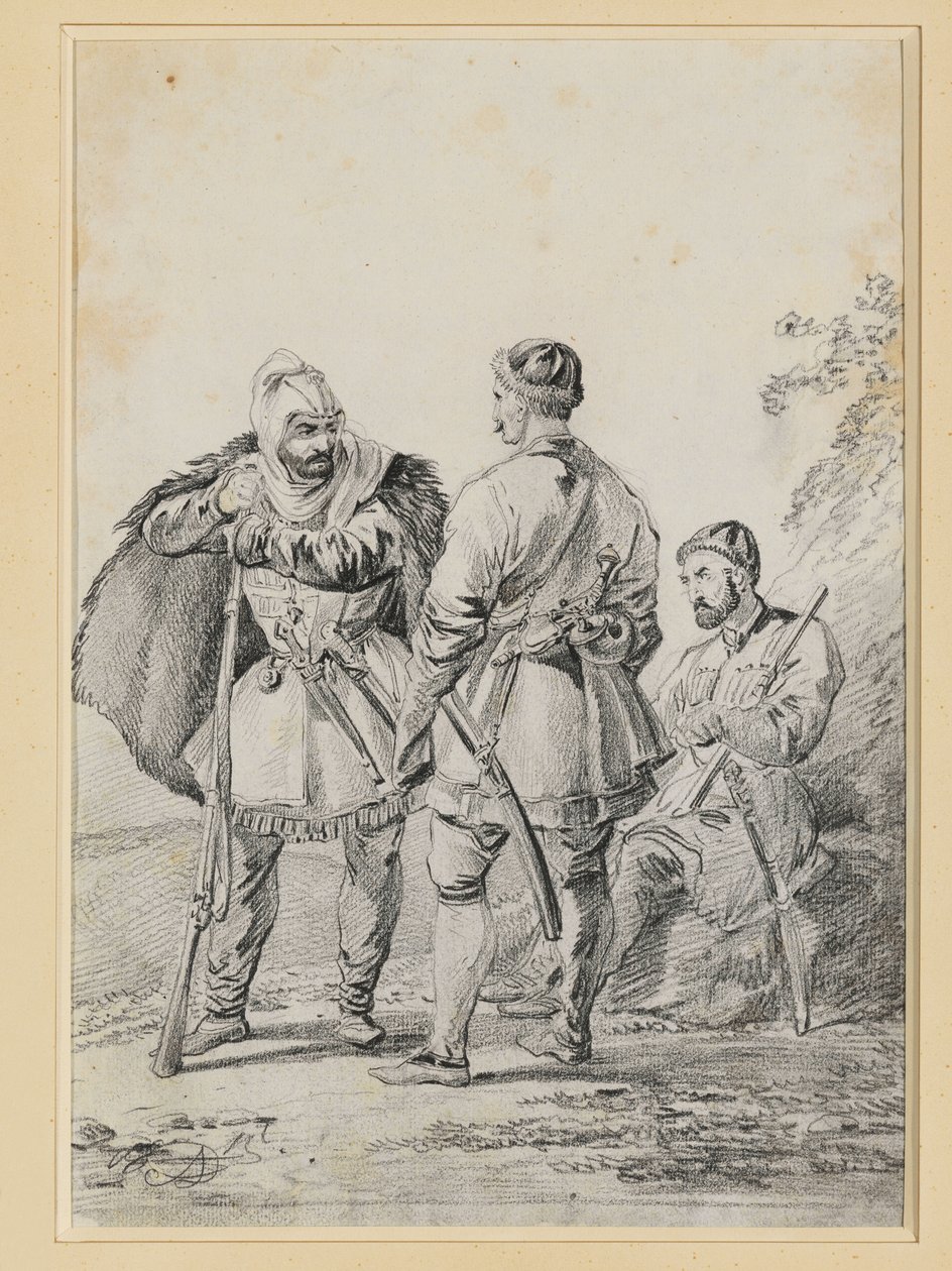 Trois hommes caucasiens en conversation - Alexander Orlowski