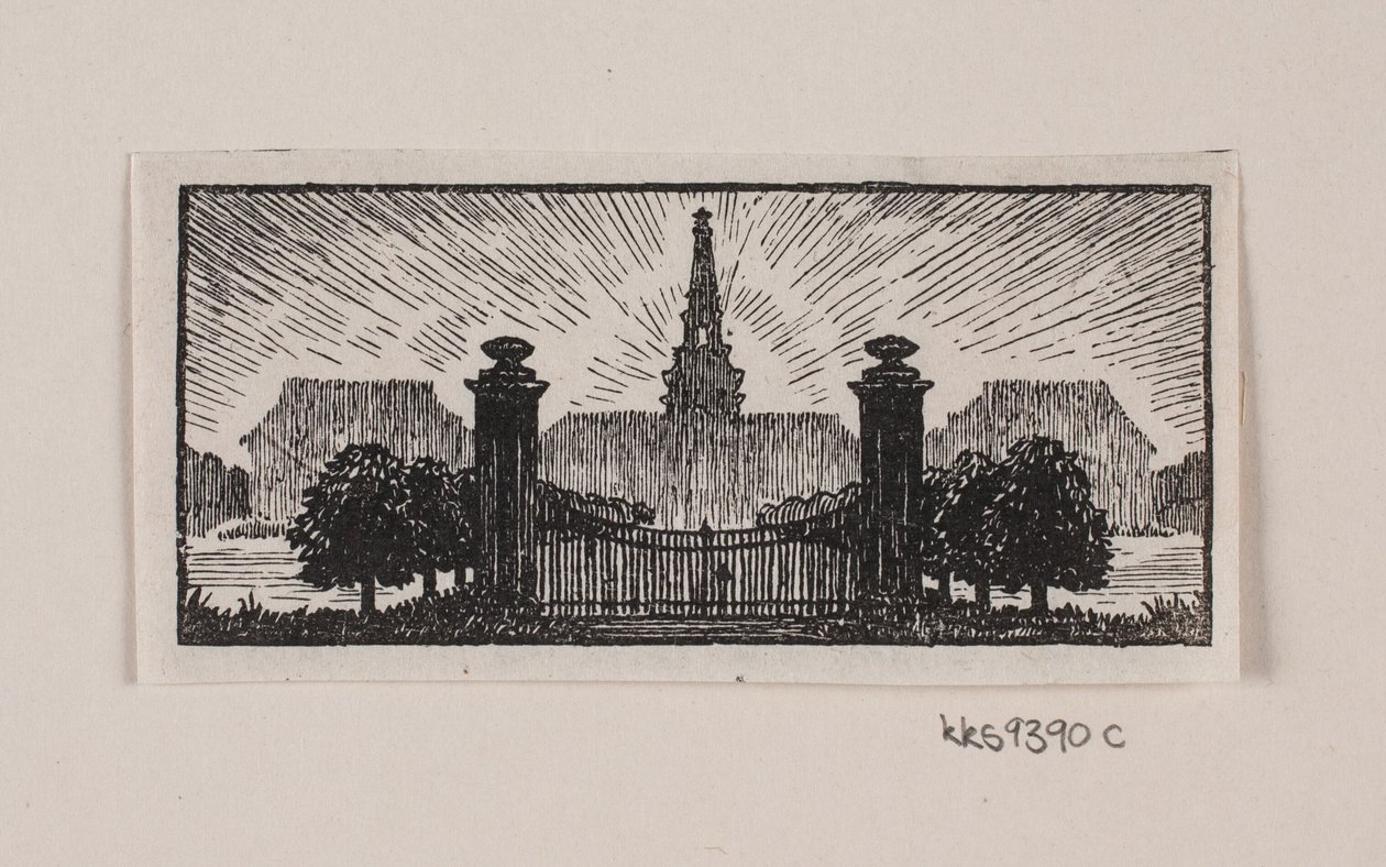 Danois :  Vignette pour le "Posthuset i Hirschholm" de H. Hertz - Alexander Blom