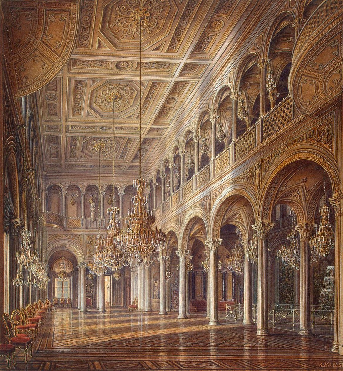 Intérieurs du Petit Ermitage, La Salle du Pavillon - Alexander Chrisophorovich Kolb