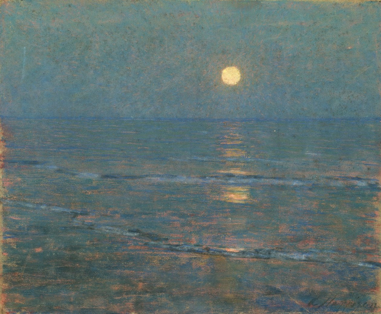 Clair de lune, vers 1892 (pastel sur papier sur carton)) - Alexander Harrison