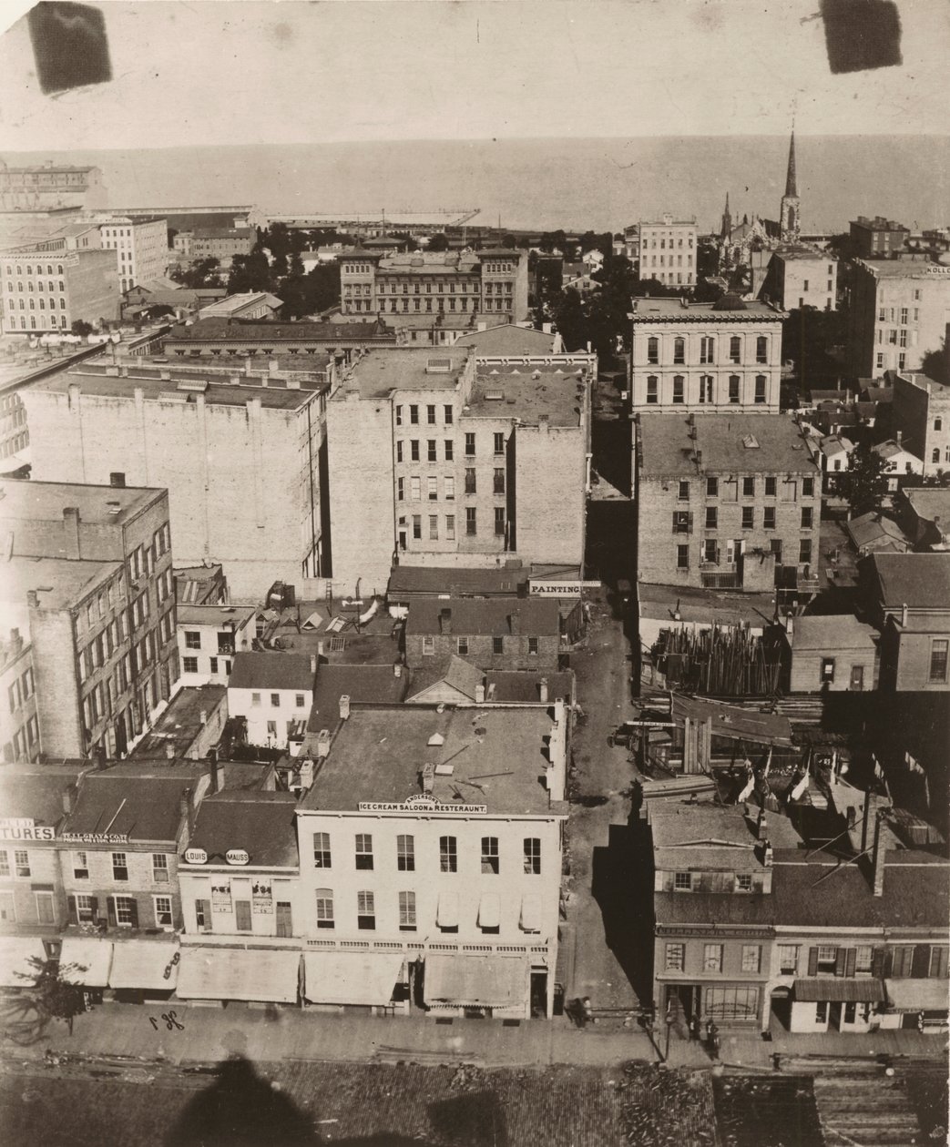 Vue est depuis la coupole du palais de justice à Chicago, 1858 - Alexander Hesler