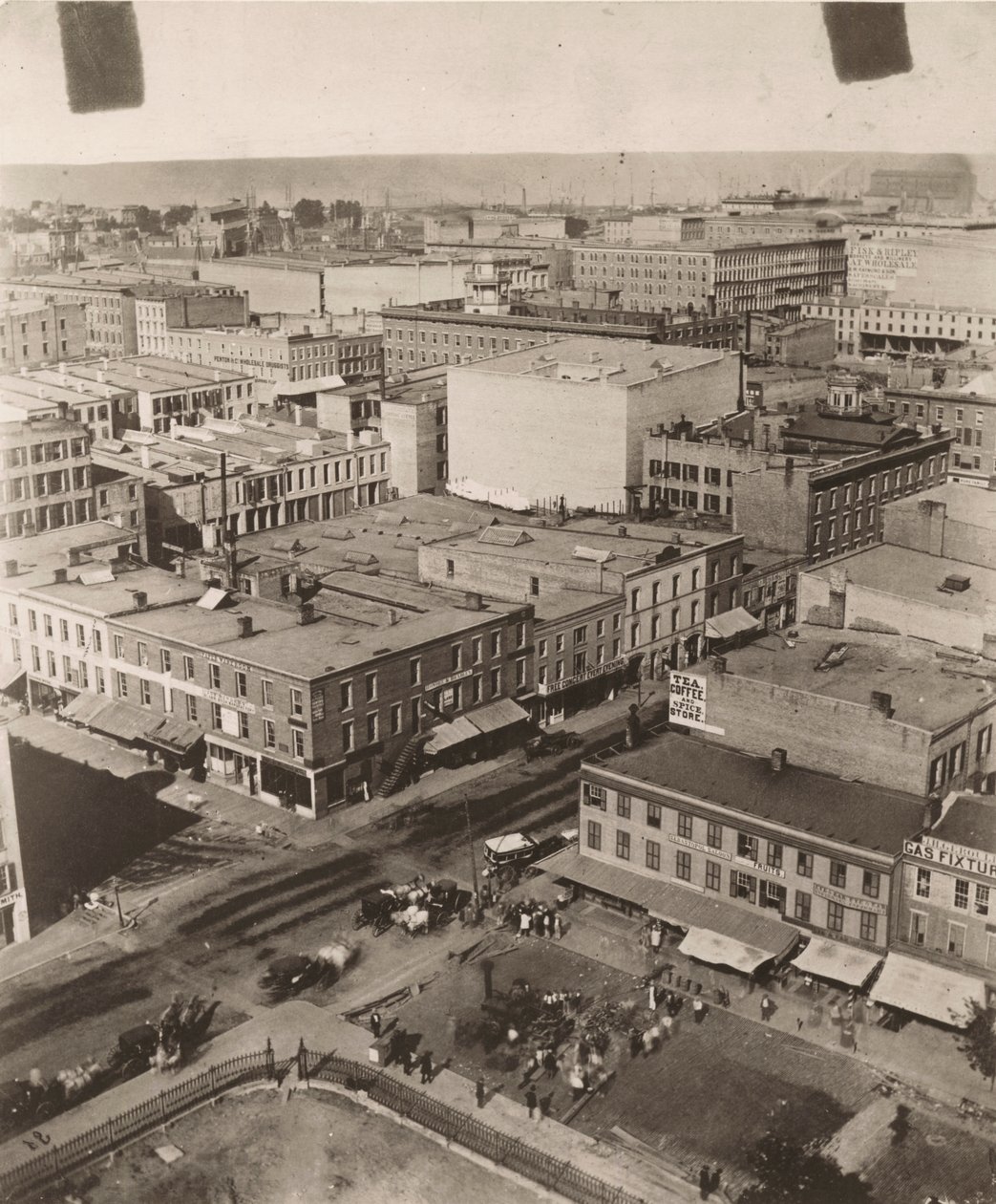 Vue nord-est depuis la coupole du palais de justice à Chicago, 1858 - Alexander Hesler