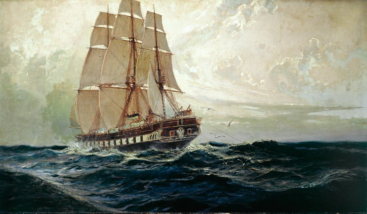 La frégate autrichienne Novara en mer ... - Alexander Kirchner
