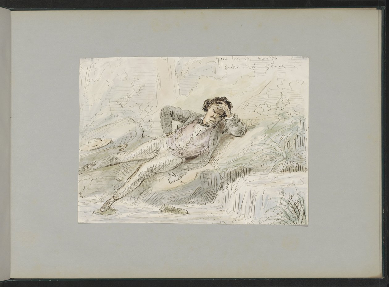 Homme rêvassant au bord de l
