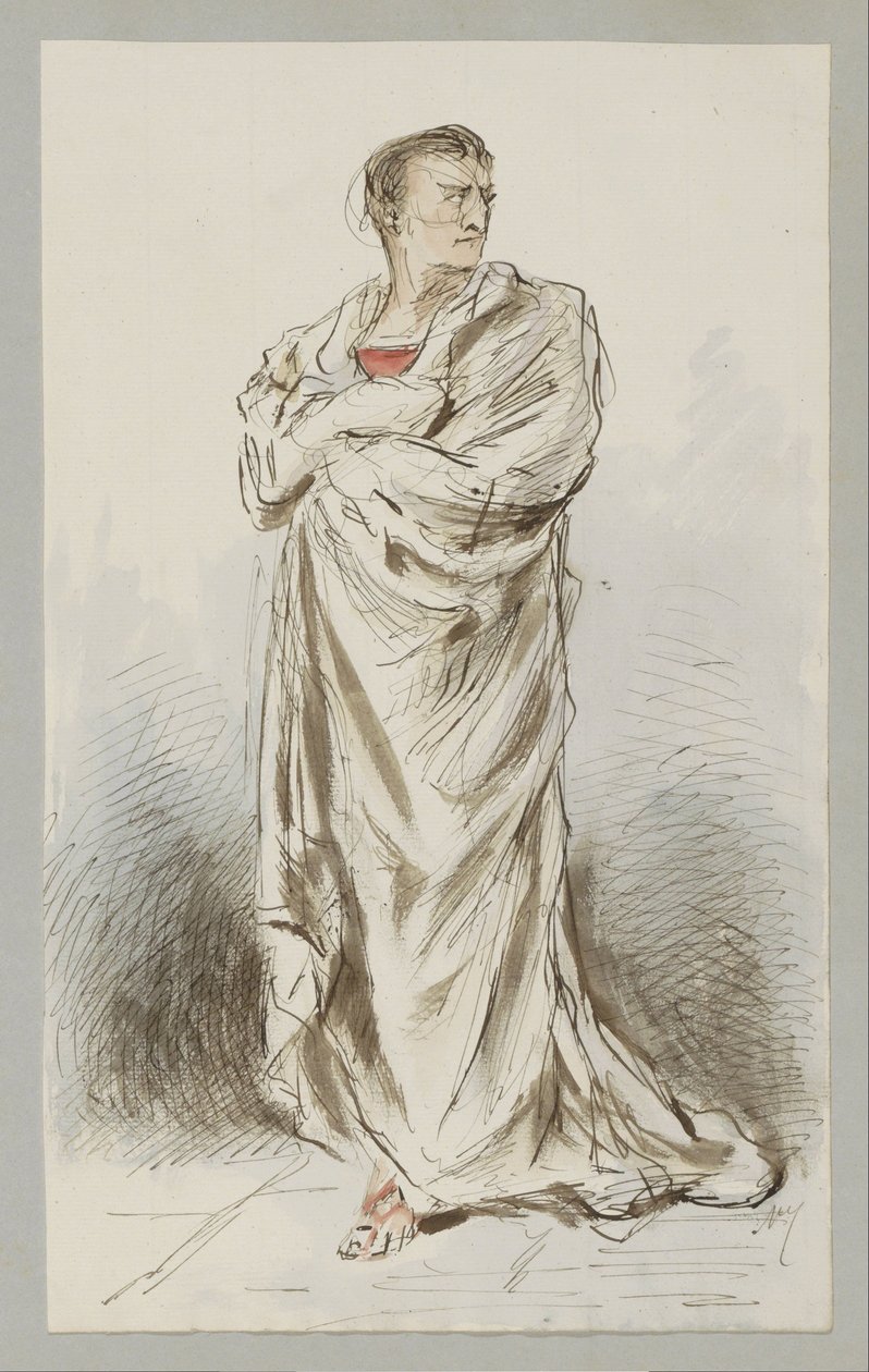 Homme enroulant un drap autour de lui - Alexander Ver Huell