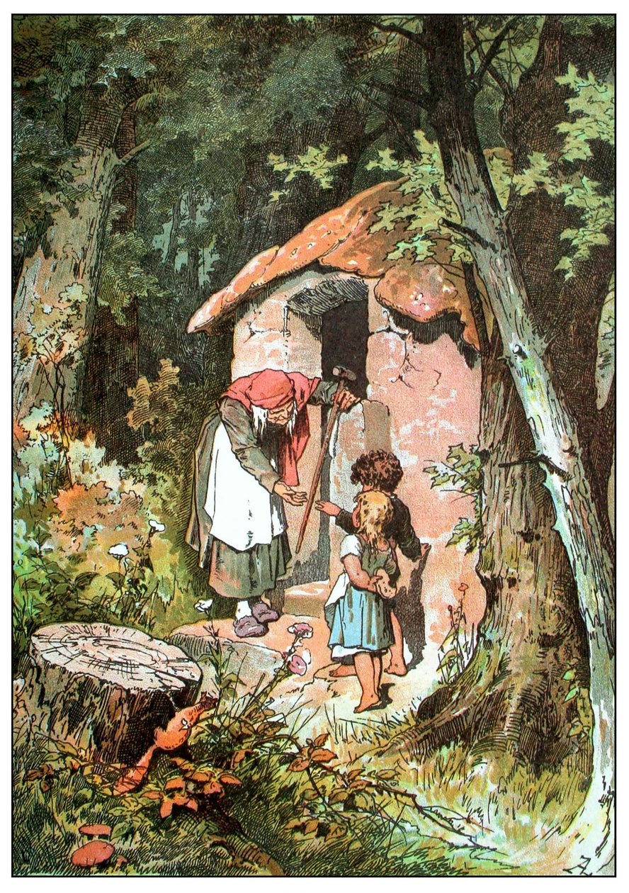 Illustration pour Hansel et Gretel des frères Grimm, vers 1899 (impression offset) - Alexander Zick