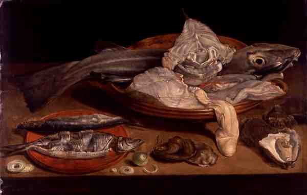 Nature morte avec poissons et huîtres - Alexander van Adriaenssen
