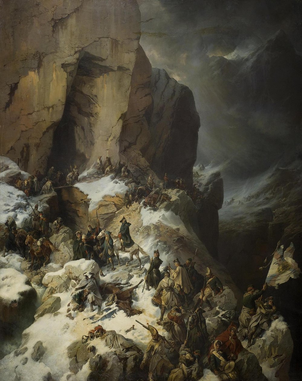 Suvorov traversant le col de Panix, 1860 - Alexander von Kotzebue