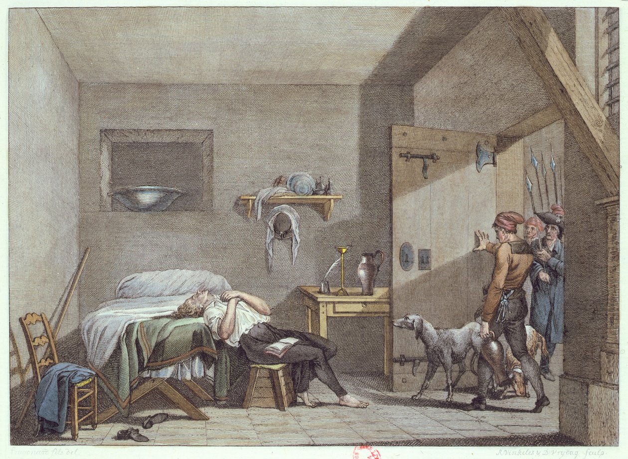 La mort de Condorcet en prison le 28 mars 1794 - Alexandre Evariste Fragonard