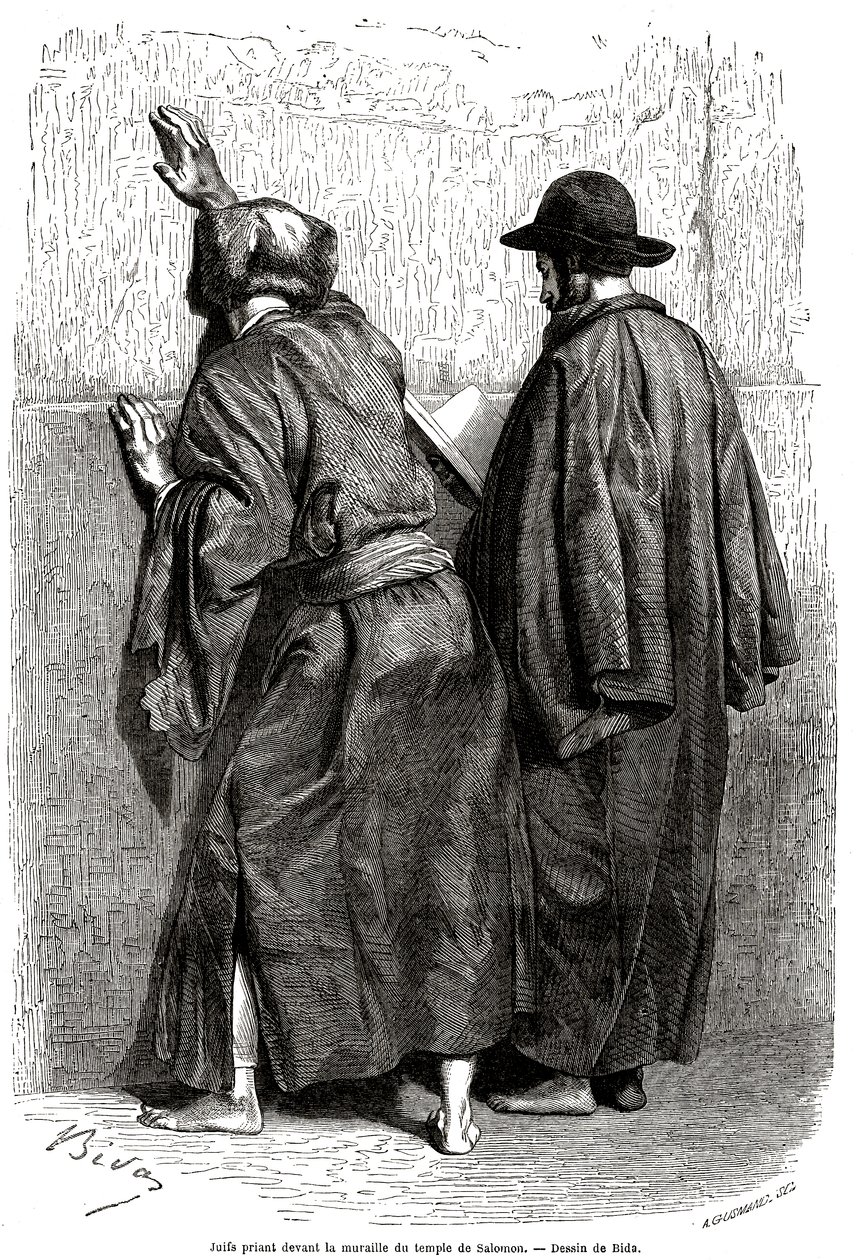 Juifs priant devant le mur de Salomon, à Jérusalem - Alexandre Bida