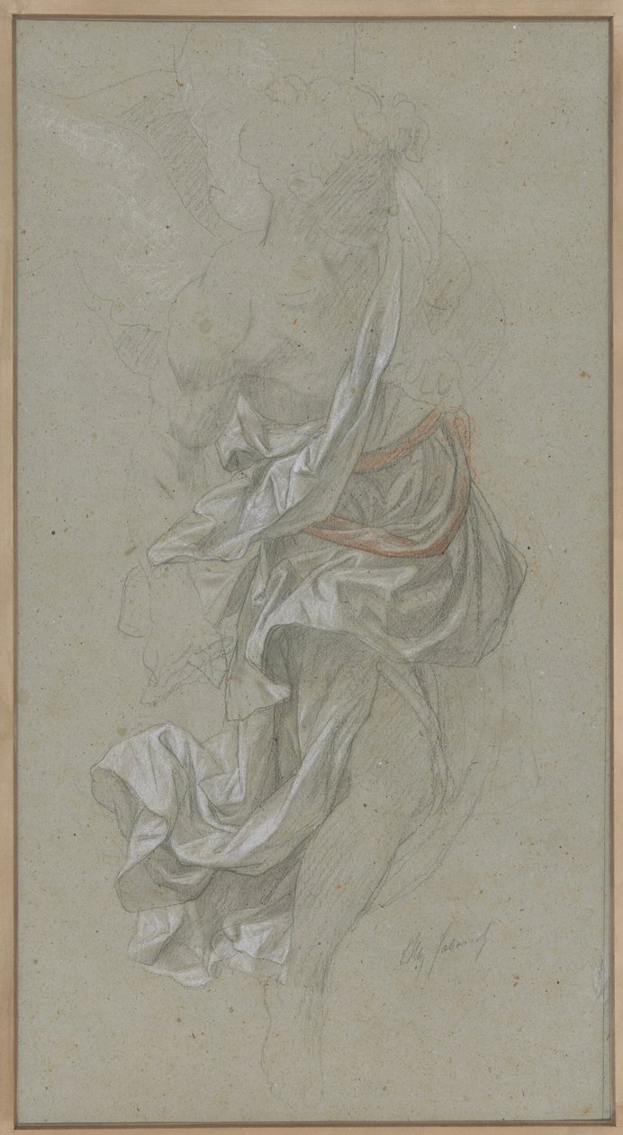 Étude de draperie pour Un Ange assistant Dieu le Père, dans Le Paradis Perdu - Alexandre Cabanel