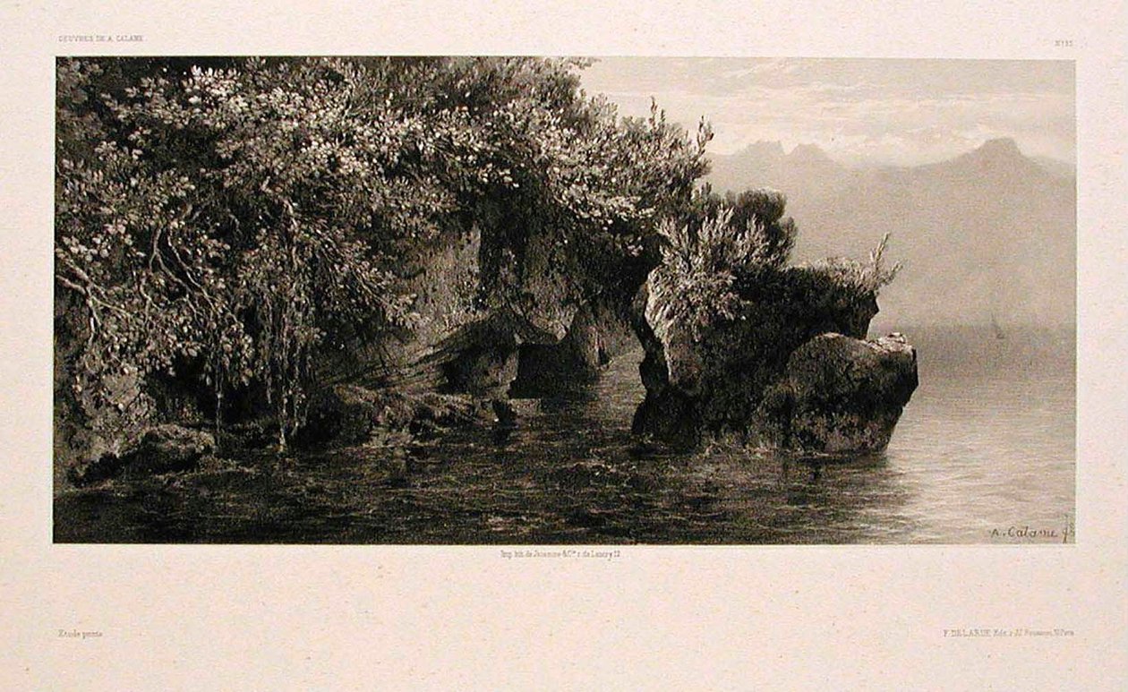 Bords du Lac de Genéve - Alexandre Calame