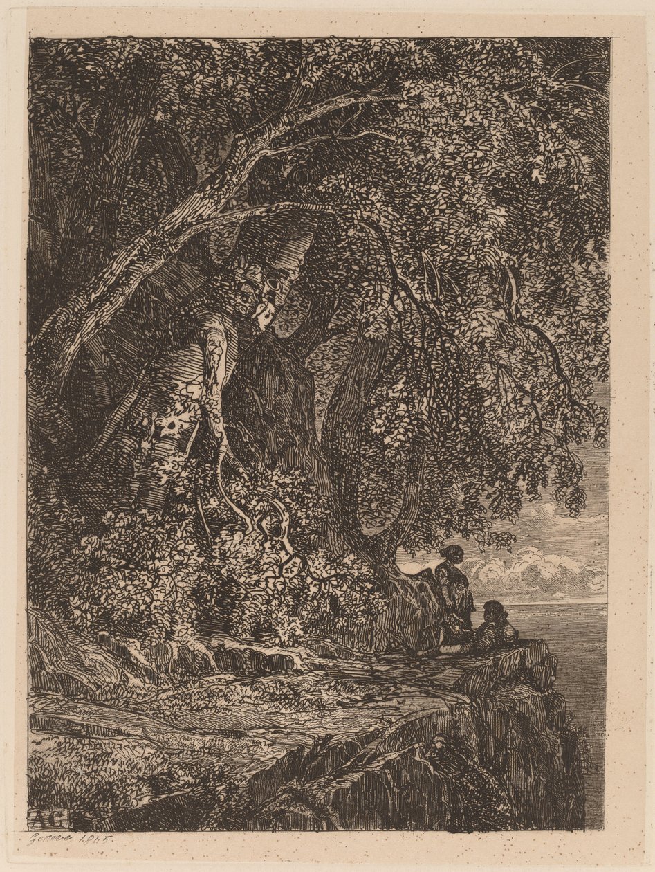Couple se reposant sur une falaise - Alexandre Calame