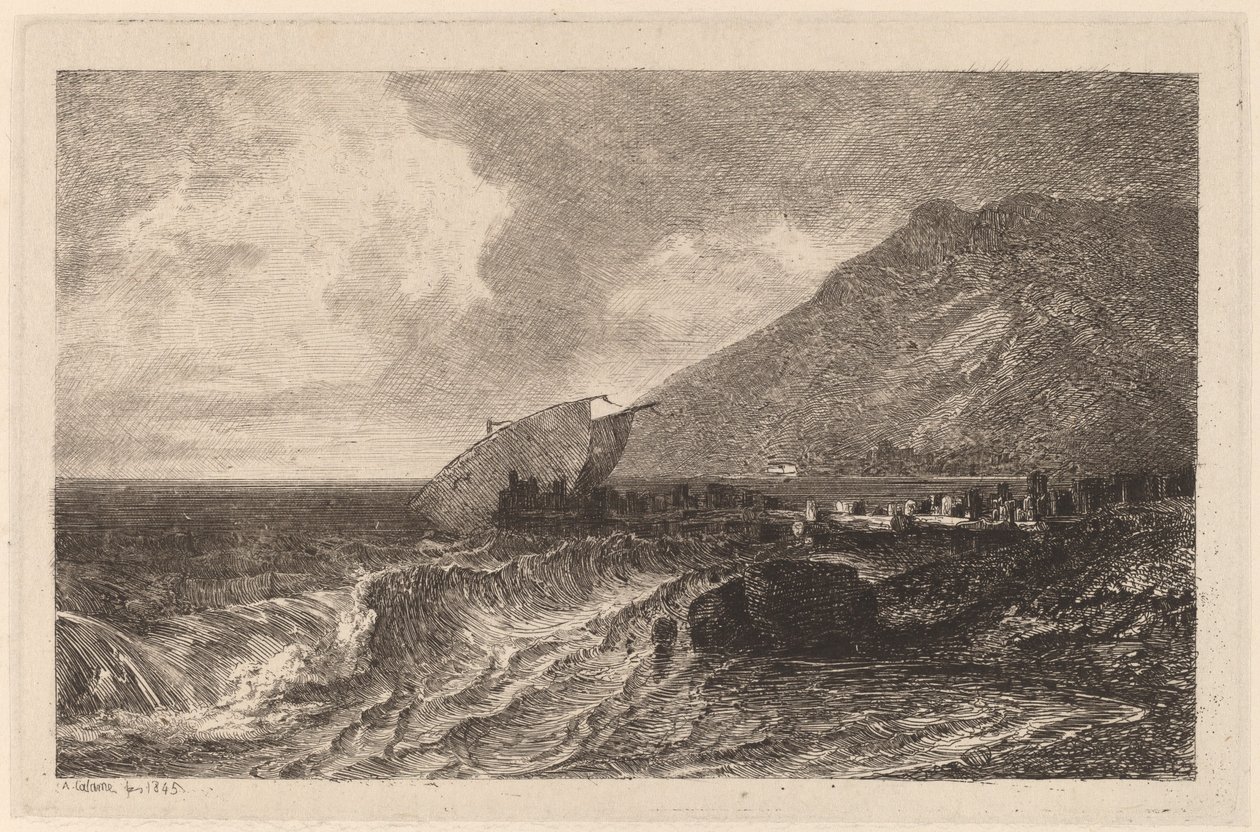 Naufrage sur une côte - Alexandre Calame