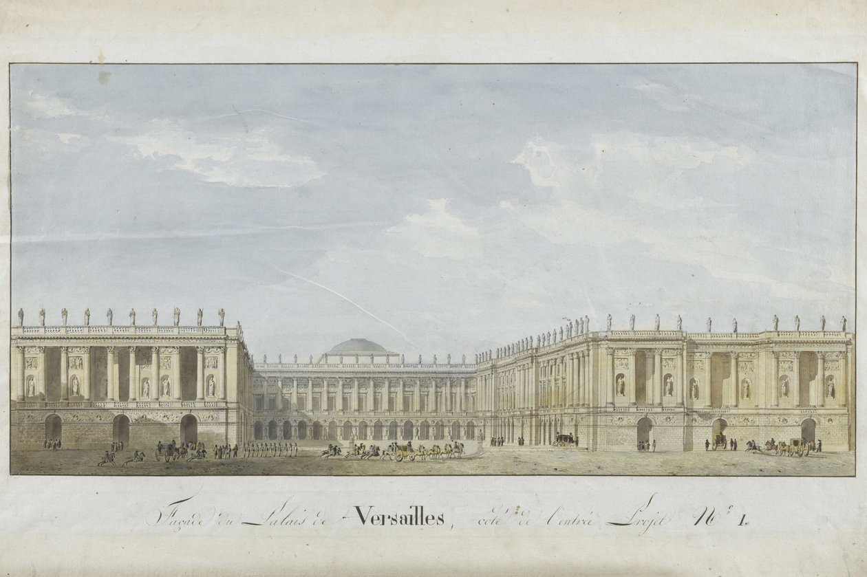 Projet de façade pour le Palais de Versailles côté entrée, 1811-1813 - Alexandre Dufour