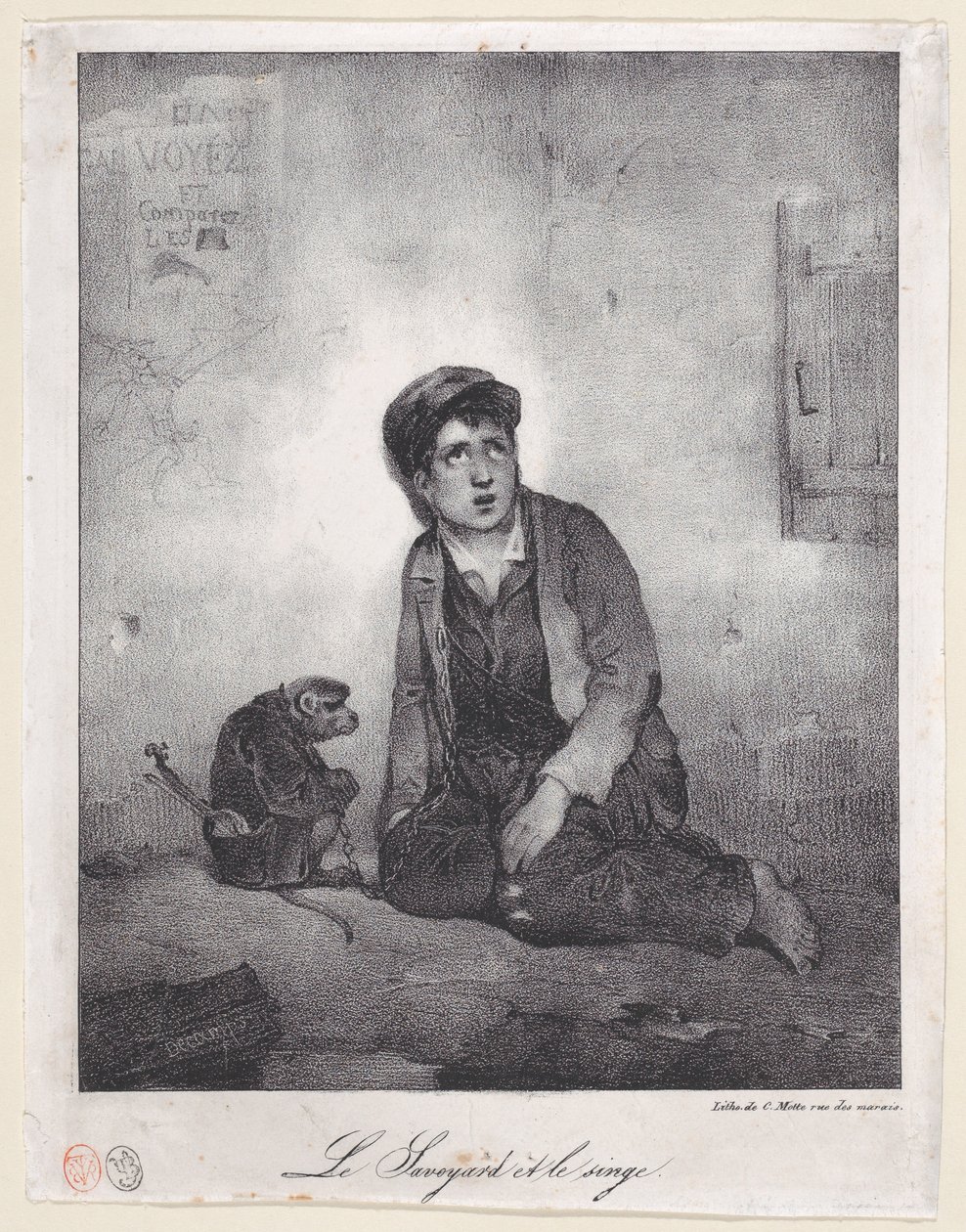 Le Garçon de Savoie et son singe - Alexandre Gabriel Decamps