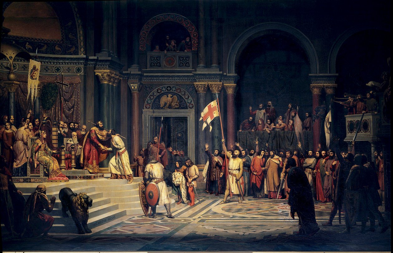 Première croisade : Godefroy de Bouillon (1061-1100), Duc de Basse-Lorraine, prêtant allégeance à l