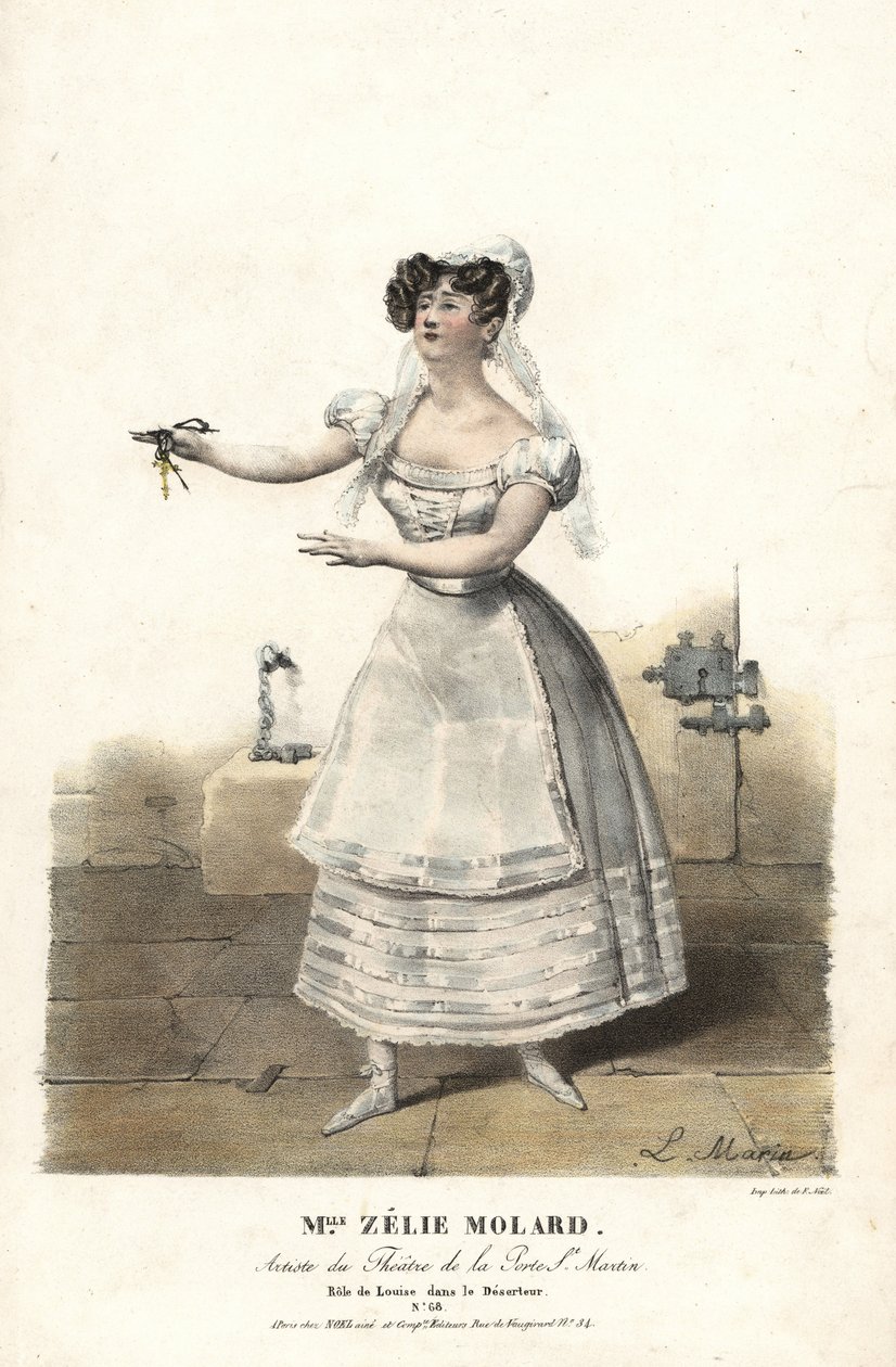 Danseuse Mlle Zélie Molard et Louise dans Le Déserteur de François-Alexis Blache Jr., chorégraphié par Dauberval, Théâtre de la Porte St. Martin - Alexandre Marie Colin
