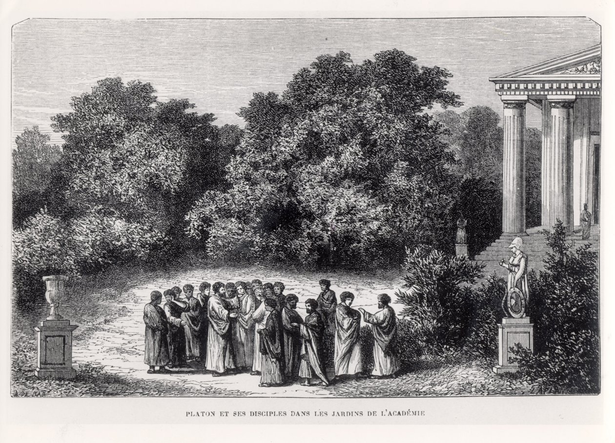 Platon et ses disciples dans le jardin de l