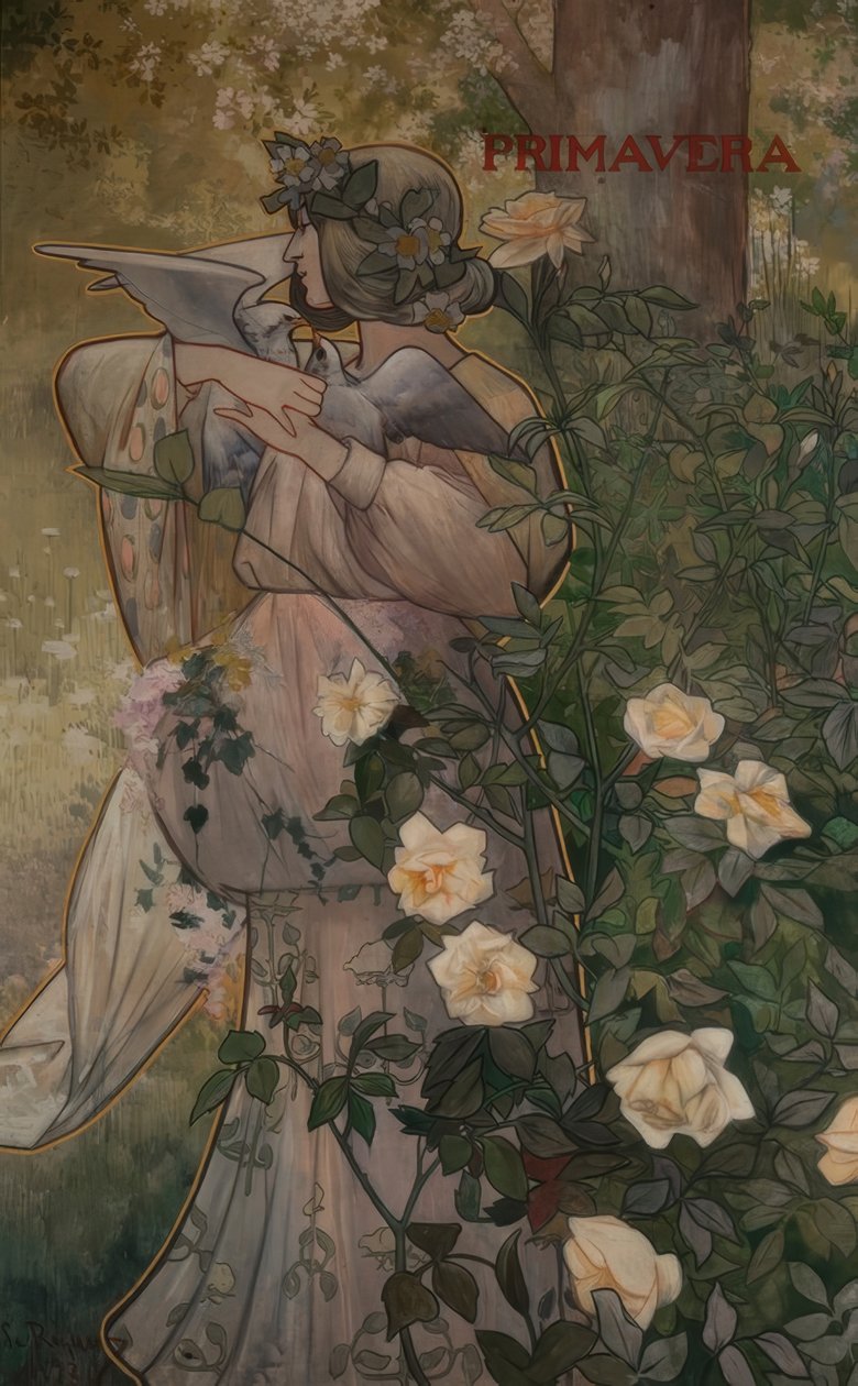 Panneaux décoratifs des quatre saisons : printemps - Alexandre de Riquer