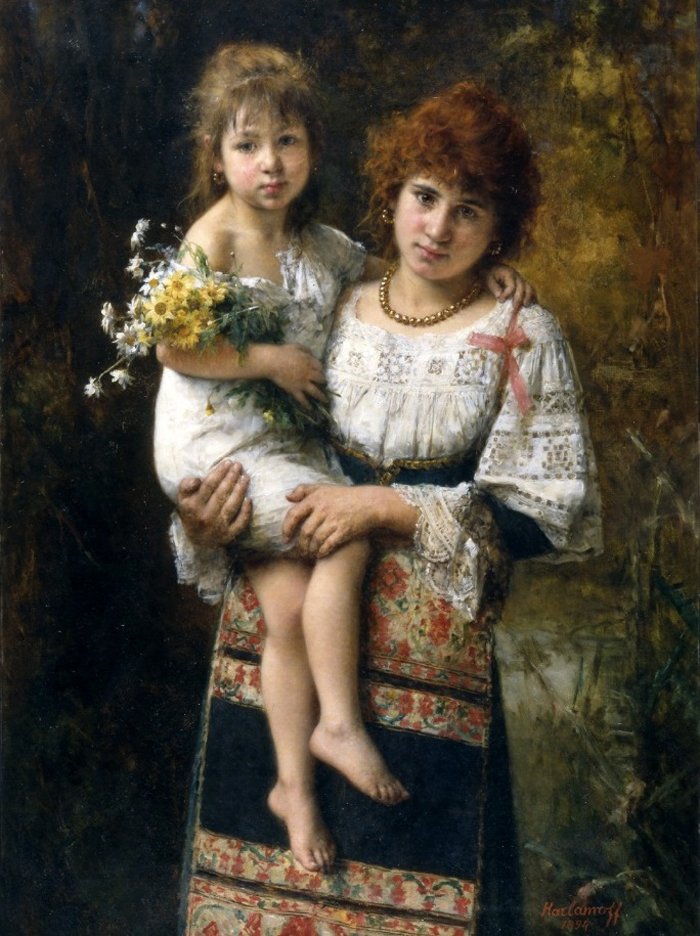 Femme et enfant - Alexei Harlamov